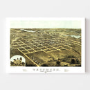 Vintage Map of Tecumseh, Michigan 1868