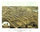 Vintage Map of Tecumseh, Michigan 1868