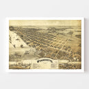 Vintage Map of Wyandotte, Michigan 1896