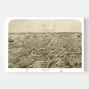 Vintage Map of Ypsilanti, Michigan 1868