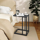 C-Shaped Side Table with Adjustable Foot Pads for Living Room Bedroom-Dark Gray by LJGDeals