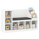 Kids Bookcase with Reading Nook 3-in-1 Standing Toy Organizer-White by LJGDeals