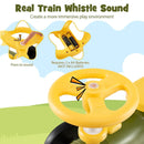 Ride on Toy with Steering Wheel and Train Whistle Sound Button by LJGDeals