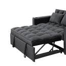 55.3" 4-1 Multi-functional Sofa Bed with Cup Holder and USB Port for Living Room or Apartments Black