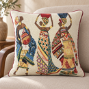 DaDa Bedding Dancing Women African Dreams Tapestry Throw Pillow Covers 16" x 16"