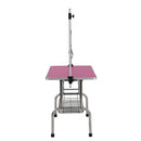 Folding Dog Pet Grooming Table Stainless Steel Frame Rubber Mat On Board With Adjustable Arm And Clamps Pet Dog Cat Grooming Table by HouseOfZazla