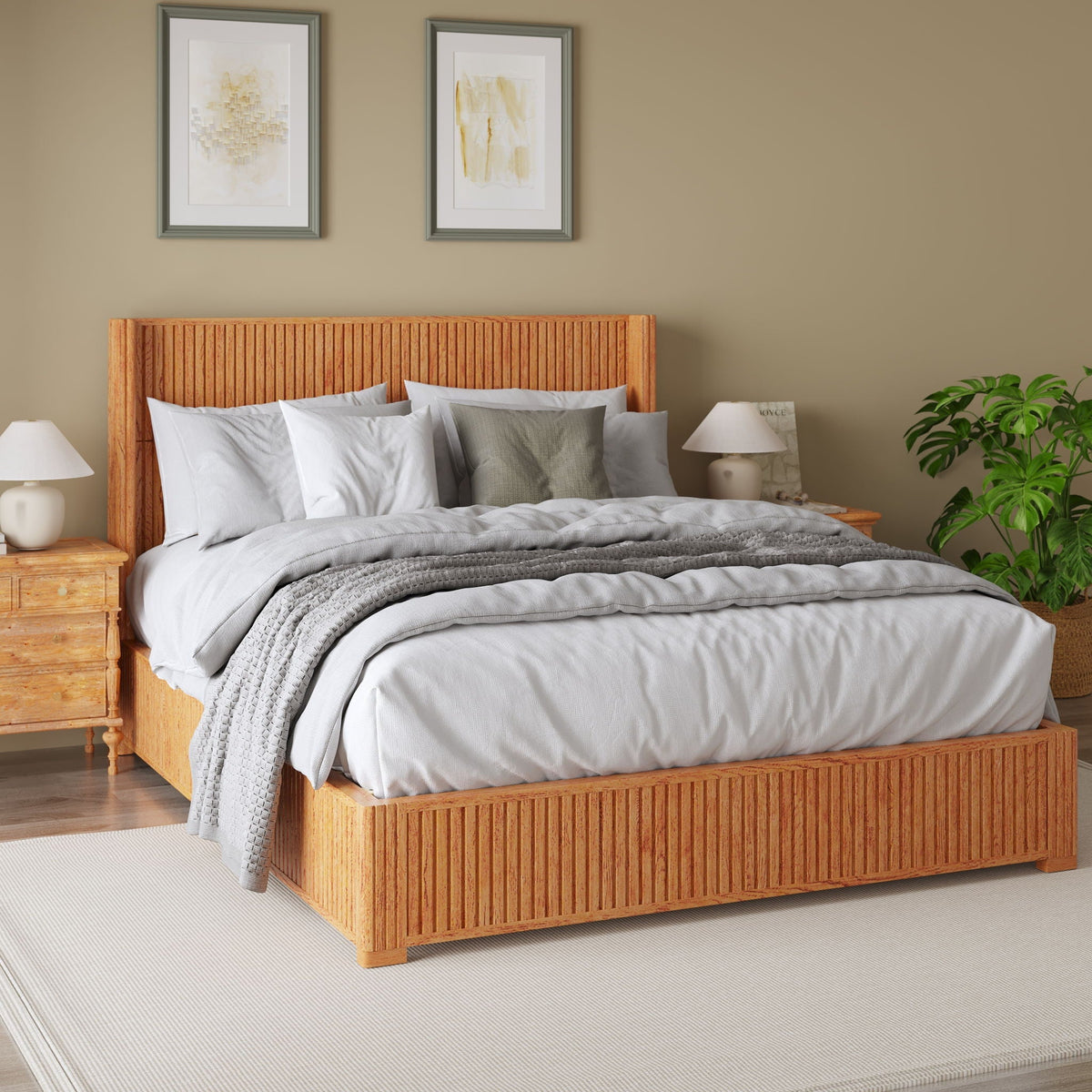 Platform Bed Frame With Headboard, Floor Standing Design, photo 9 of 40