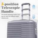 4-Piece PP Spinner Wheel Luggage Set with Cosmetic Case, Light Gray