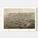 Vintage Map of Fond du Lac, Wisconsin 1867