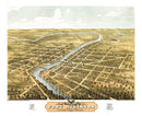 Vintage Map of Fort Atkinson, Wisconsin 1870