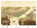 Vintage Map of Green Bay, Wisconsin 1867