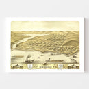 Vintage Map of Hudson, Wisconsin 1870