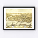 Vintage Map of Hudson, Wisconsin 1870