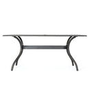 Enchantia Outdoor Rectangular Dining Table with Weave Tabletop and Flared Legs - Copper by HouseOfZazla