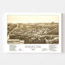 Vintage Map of Hurley, Wisconsin 1886