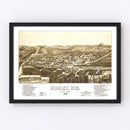 Vintage Map of Hurley, Wisconsin 1886