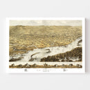 Vintage Map of La Crosse, Wisconsin 1867