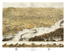 Vintage Map of La Crosse, Wisconsin 1867