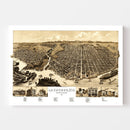Vintage Map of La Crosse, Wisconsin 1887