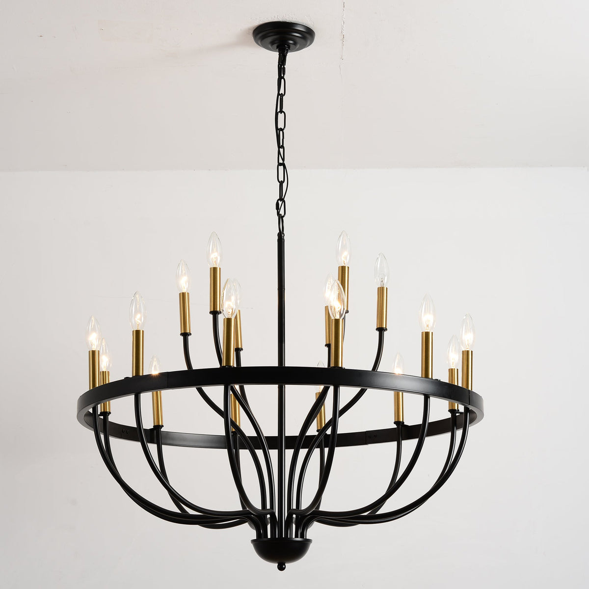 18-Light Industrial Iron Candle Chandelier, photo 9 of 33