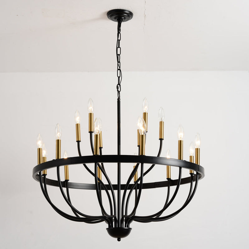 18-Light Industrial Iron Candle Chandelier, photo 9 of 33
