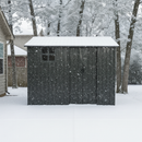 8x6FT Galvanized Steel Outdoor Storage Shed with Sliding Door