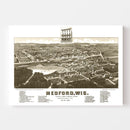 Vintage Map of Medford, Wisconsin 1885