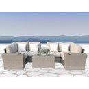 Outdoor Wicker Sectional With Weather Resistant Cushions And Table by Unique Piece Furniture