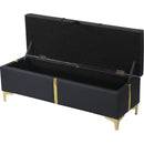 2-Pieces Bedroom Sets,Queen Size Upholstered Platform Bed with Hydraulic Storage System,Storage Ottoman with Metal Legs,Black