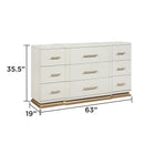 Lexington - 9 Drawer Dresser - Beige by HouseOfZazla