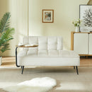 54-Inch Modern Two-Seater Velvet Sofa with Rotating Side Table