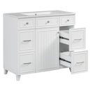 Bathroom Vanity With Ceramic Sink, Soft Close Doors, Adjustable Shelves by HouseOfZazla