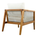 Outdoor Club Chair (Set of 1) - Acacia Wood Frame with Rope Back by HouseOfZazla