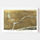 Vintage Map of Milwaukee, Wisconsin 1872