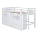 Loft Bed With 4 Drawers, Underneath Cabinet And Shelves by HouseOfZazla