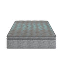 Comfort Care - 12" Hybrid Euro Top Mattress, Plush Comfort With Individual Pocketed Coil - Gray / Blue - Twin