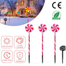 Solar Christmas Candy Light Set of 3 IP65 Waterproof Solar Lollipops Stake Lamp for Patio Yard Garden Pathway Outdoor Christmas Decorative Light