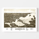 Vintage Map of Oconomowoc, Wisconsin 1885