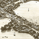 Vintage Map of Oconomowoc, Wisconsin 1885