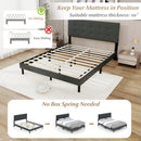 Queen Size Upholstered Bed Frame Linen Platform Bed-Dark Gray by LJGDeals