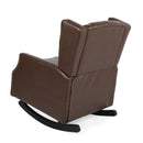 Amedou - Contemporary Tufted Wingback Rocking Chair - Dark Brown