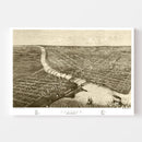 Vintage Map of Oshkosh, Wisconsin 1867
