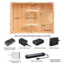 Bamboo 10 Port Large Bamboo Multi-Device Charging Station | High-Capacity Classroom, Office, & Family HubCharging Station by MobilevisionUS