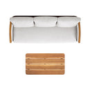 Rhodes 2pc Teak & Aluminum Outdoor Sofa and Coffee Table Set