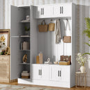 Tall Hall Tree With Shoe Storage, 4 In 1 Entryway Bench by HouseOfZazla