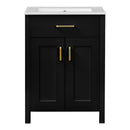 Bathroom Vanity Combo With Ceramic Sink, Luxurious Space-Saving Vanity, 2 Soft Close Doors by Unique Piece Furniture