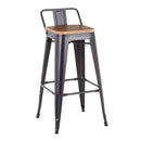 Oregon - Industrial Low Back Barstool (Set of 2) - Black by HouseOfZazla