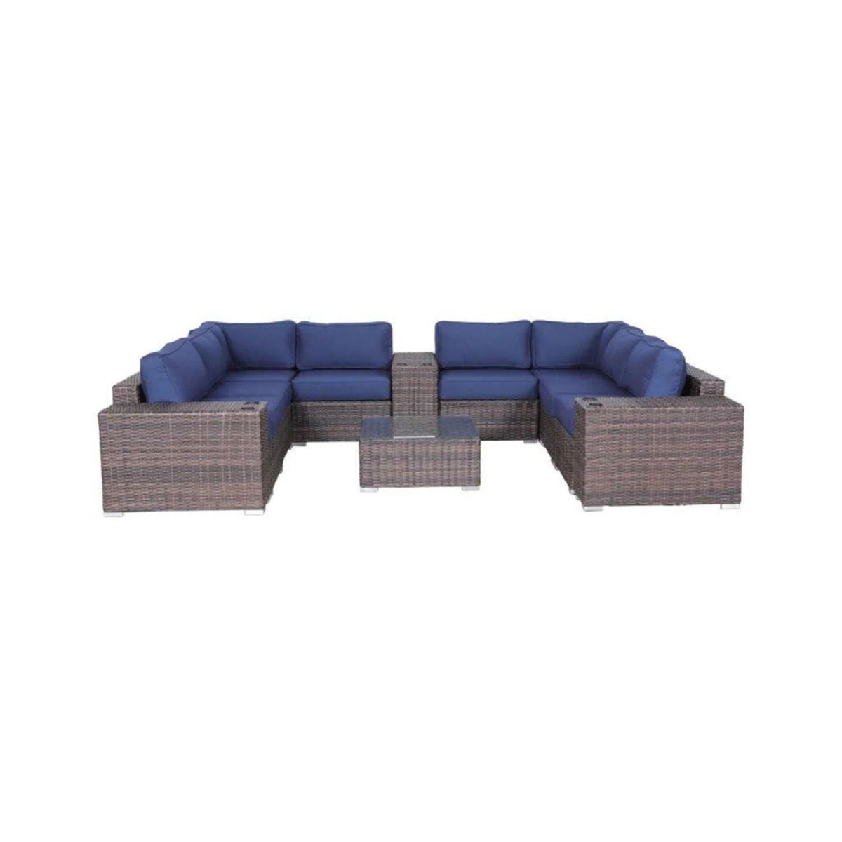 Modern Patio Rattan Sectional Set With Cushions, photo 3 of 40