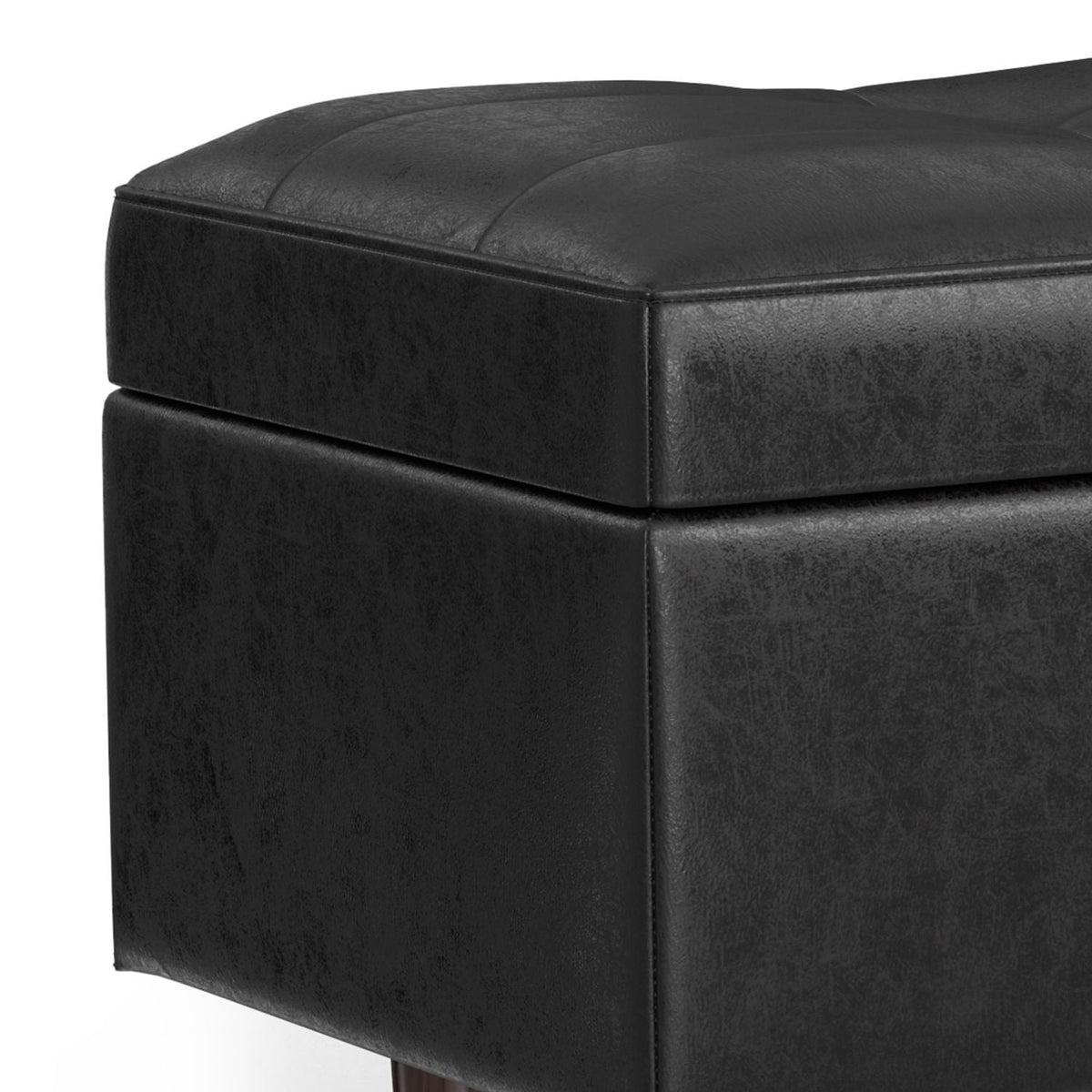 Shay - Large Square Coffee Table Storage Ottoman Mid-Century Style, photo 14 of 40