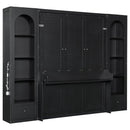 French Style Murphy Platform Bed With Shelf, Side Cabinets, Drawers And LED
